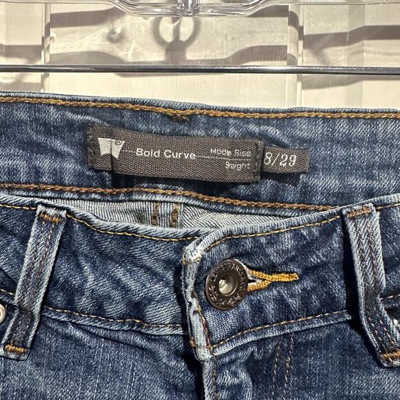 Levi’s Bold Curve Mid Rise Straight Leg Jeans Size 29 Blue - Picture 5 of 9